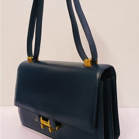 Vintage Hermes Navy Blue Leather Crossbody / Shoulder Bag - Picture 2 of 15